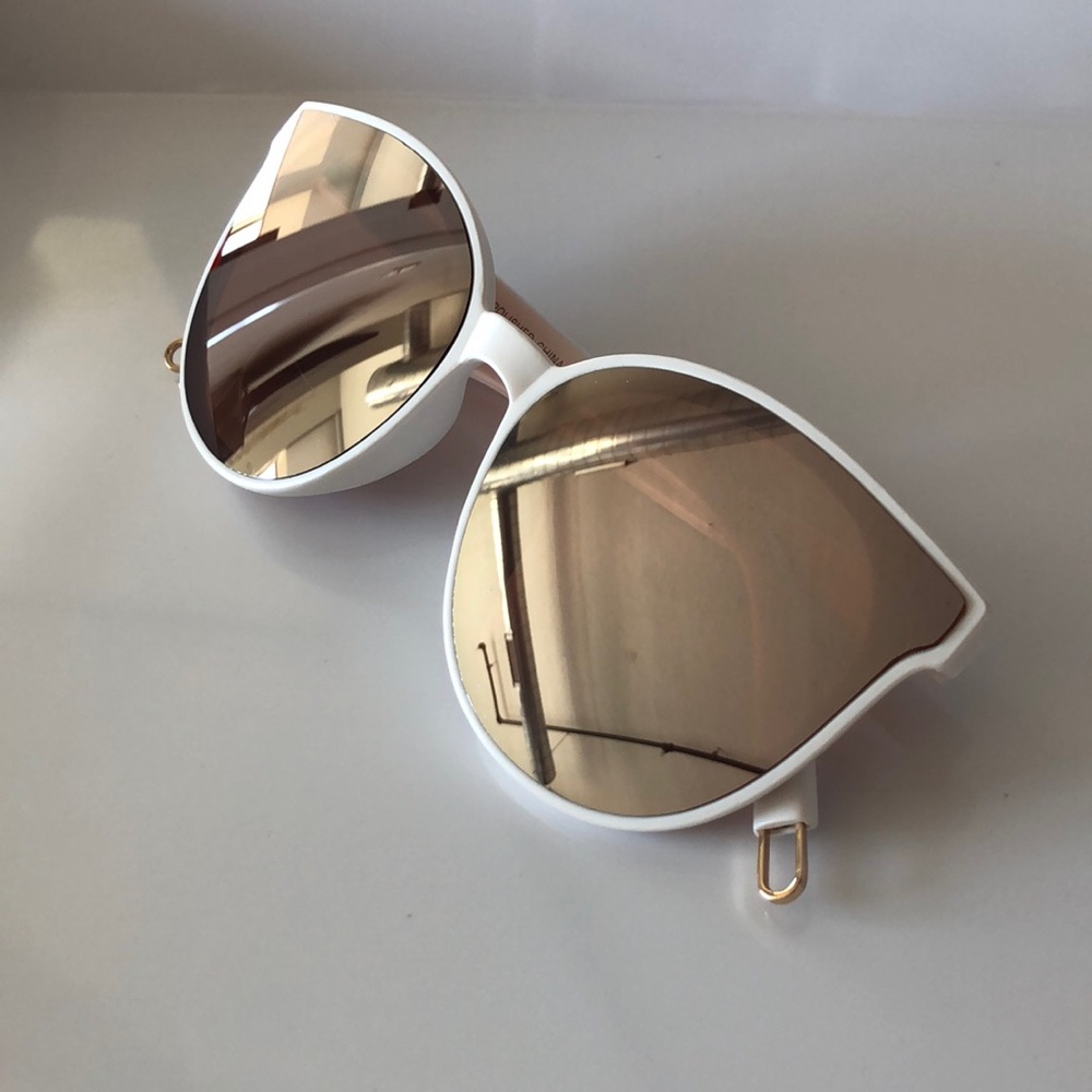White mirror cat eye sunglasses